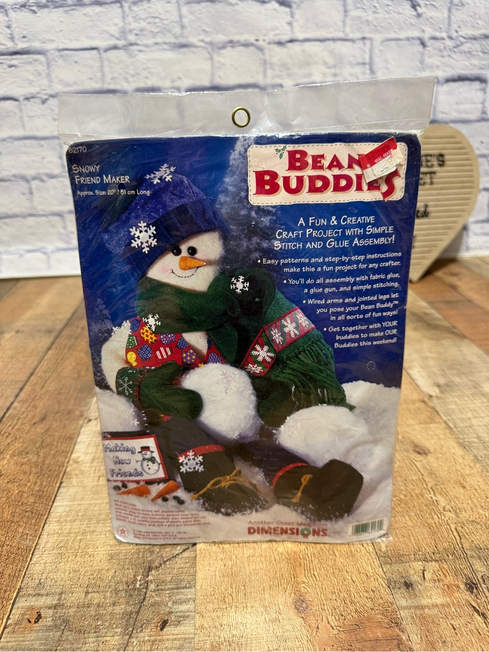 NIP 1999 DIMENSIONS Bean Buddies "SNOWY FRIEND MAKER" Snowman CRAFT KITt #62170